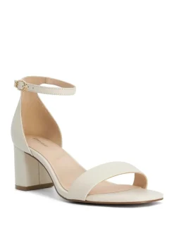Leather Ankle Strap Block Heel Sandals