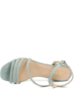 Leather Ankle Strap Block Heel Sandals