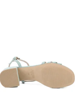 Leather Ankle Strap Block Heel Sandals