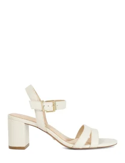 Leather Ankle Strap Block Heel Sandals