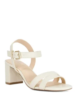 Leather Ankle Strap Block Heel Sandals
