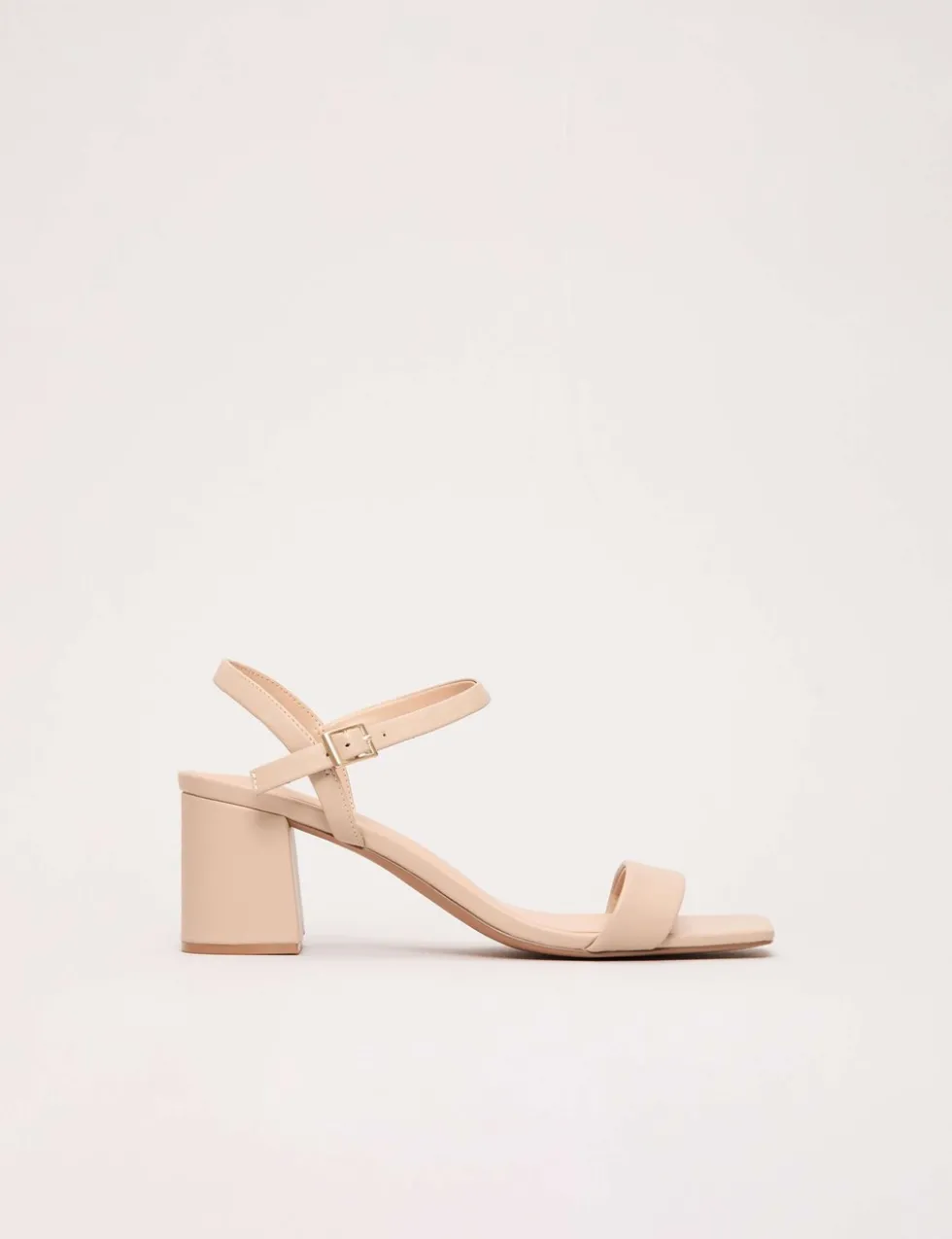 Leather Ankle Strap Block Heel Sandals