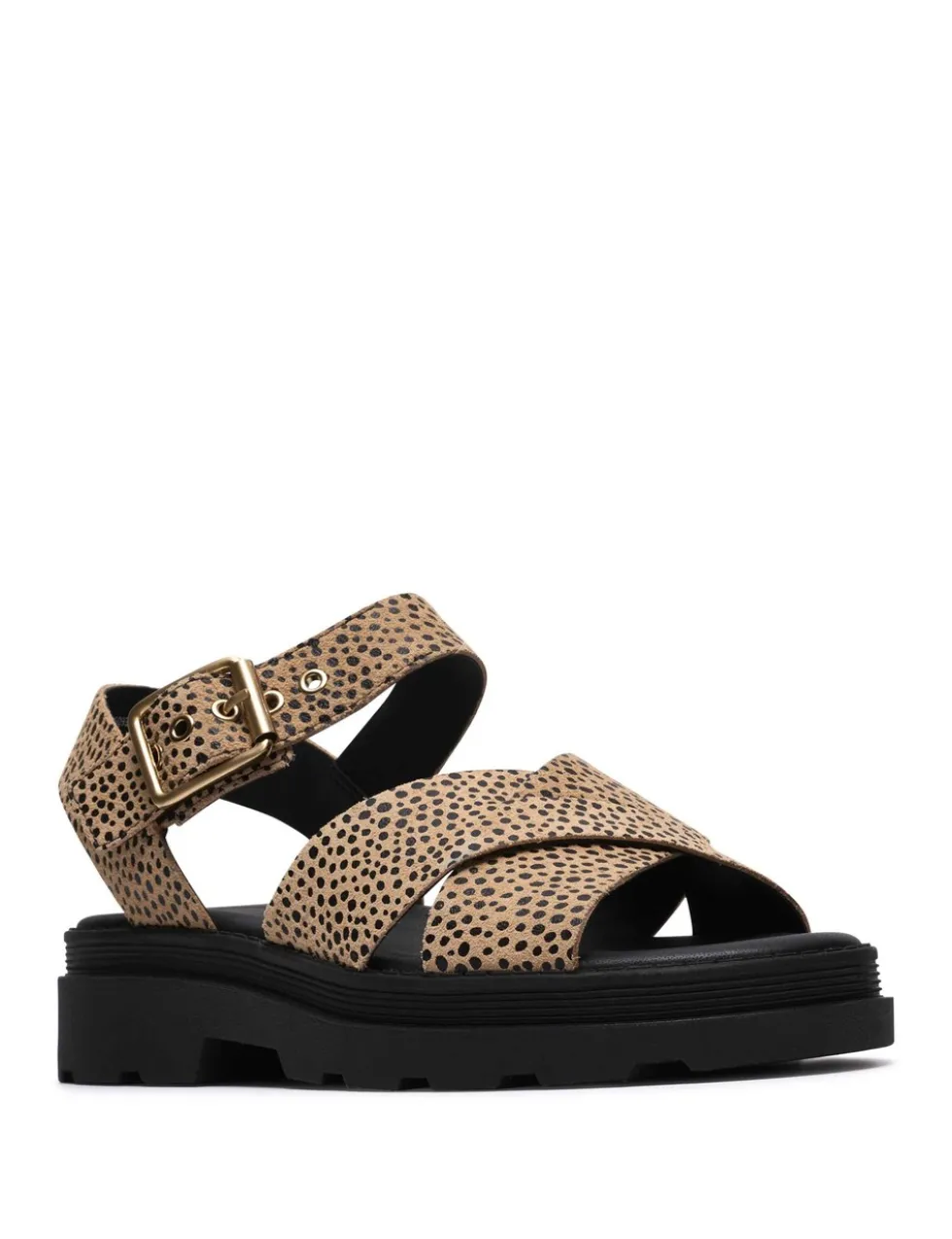 Leather Ankle Strap Platform Sandals