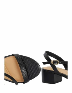 Leather Block Heel Sandals