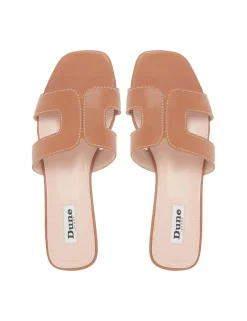 Leather Block Heel Sliders