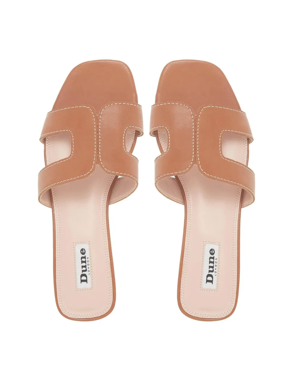 Leather Block Heel Sliders