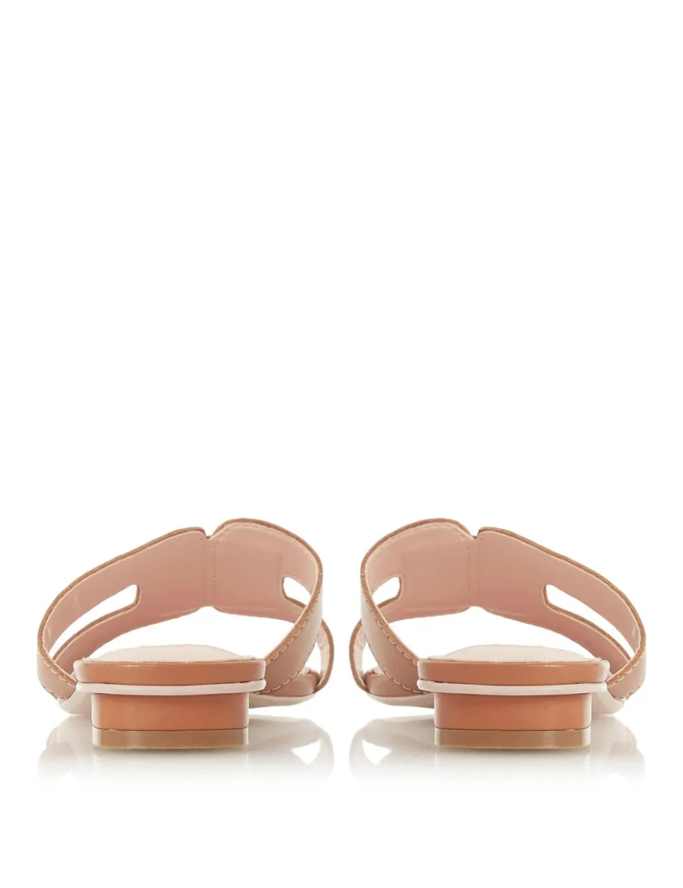 Leather Block Heel Sliders