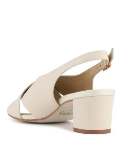 Leather Block Heel Slingback Sandals