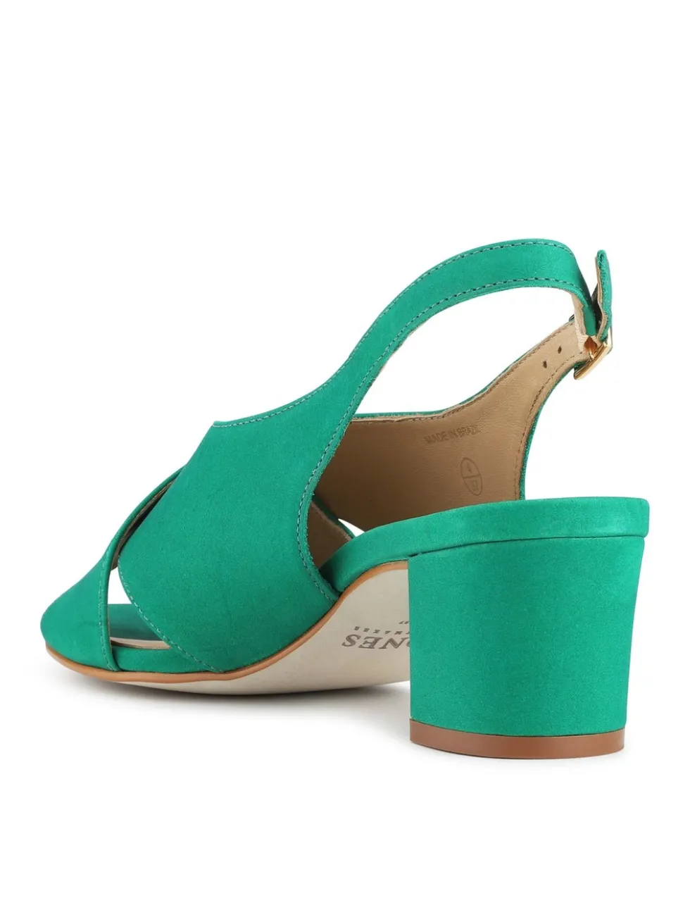 Leather Block Heel Slingback Sandals
