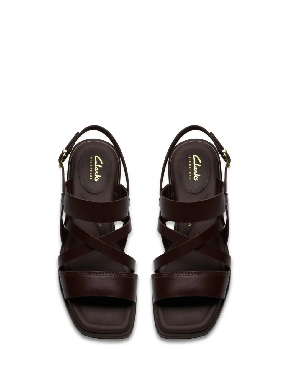 Leather Block Heel Square Toe Sandals