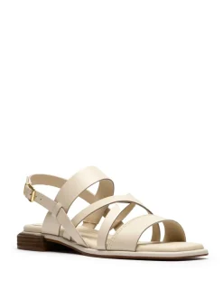 Leather Block Heel Square Toe Sandals