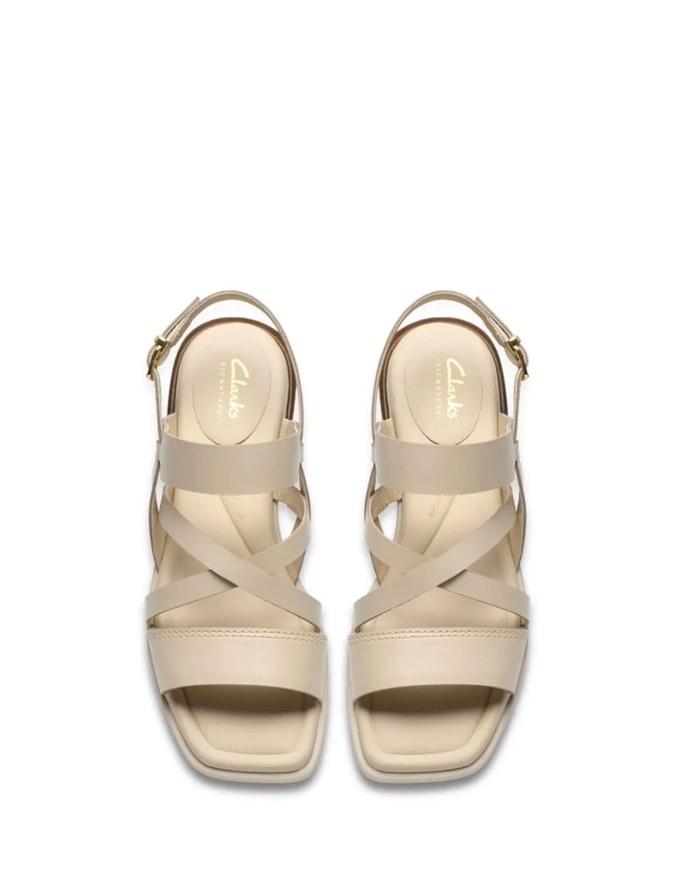 Leather Block Heel Square Toe Sandals