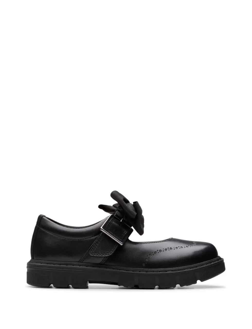 Leather Bow School Shoes (10 Small-2½ Large)