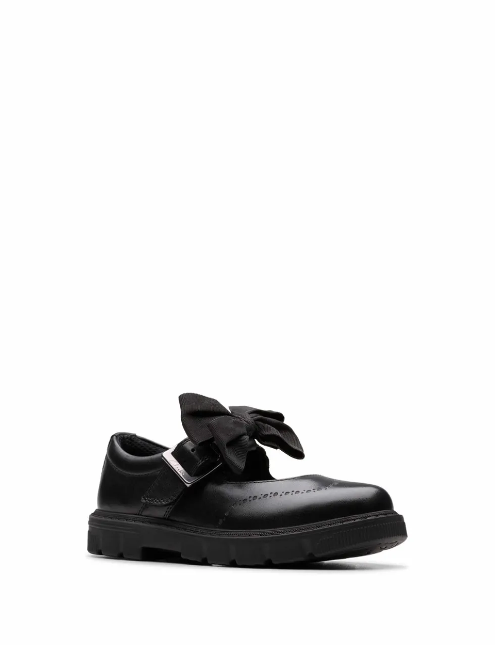 Leather Bow School Shoes (10 Small-2½ Large)
