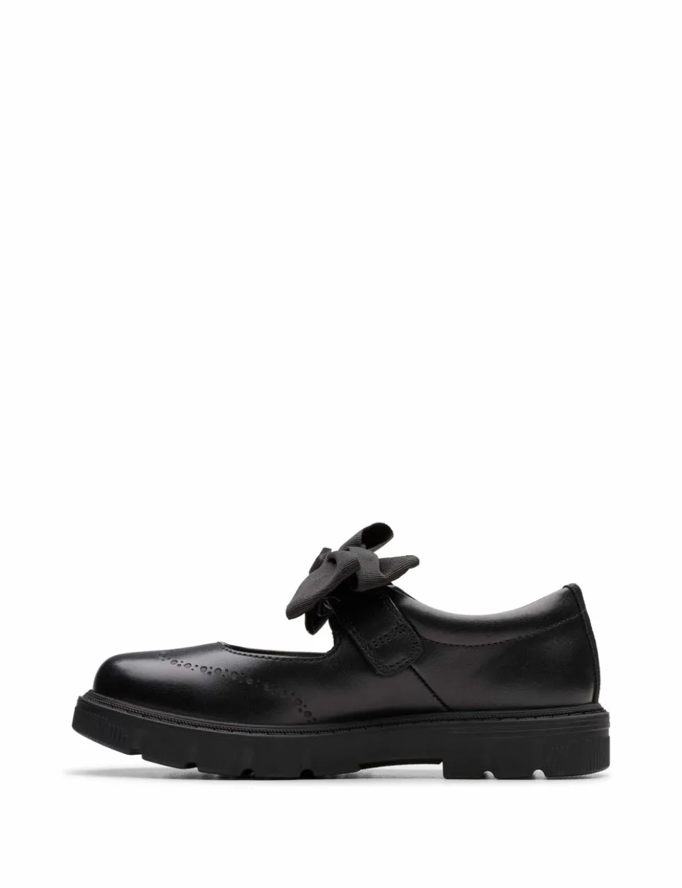 Leather Bow School Shoes (10 Small-2½ Large)