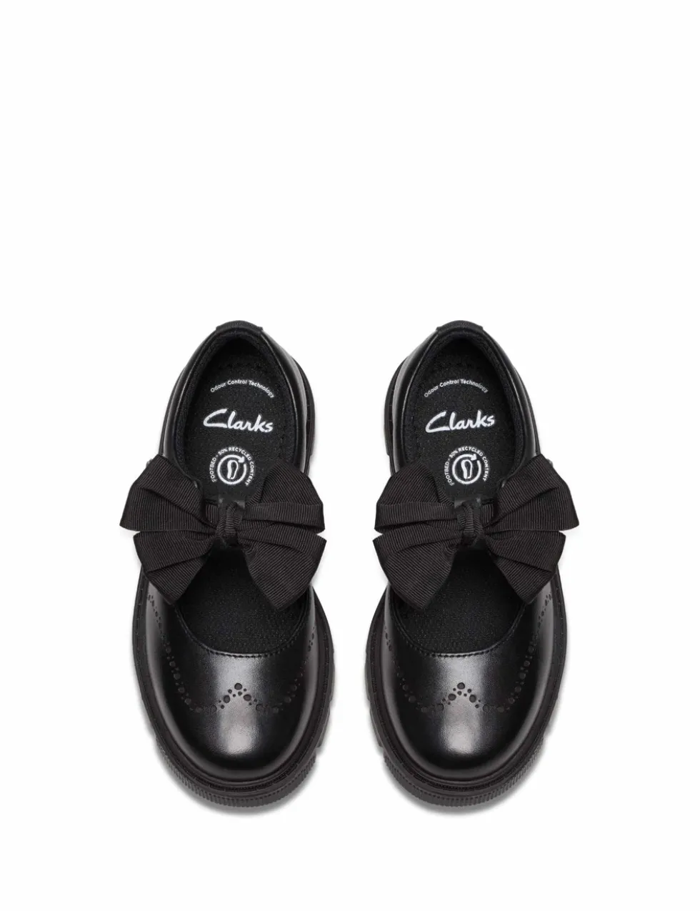 Leather Bow School Shoes (10 Small-2½ Large)
