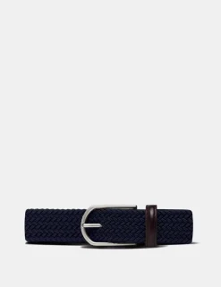 Leather Braided Stretch Belt