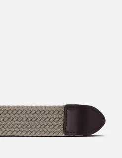 Leather Braided Stretch Belt