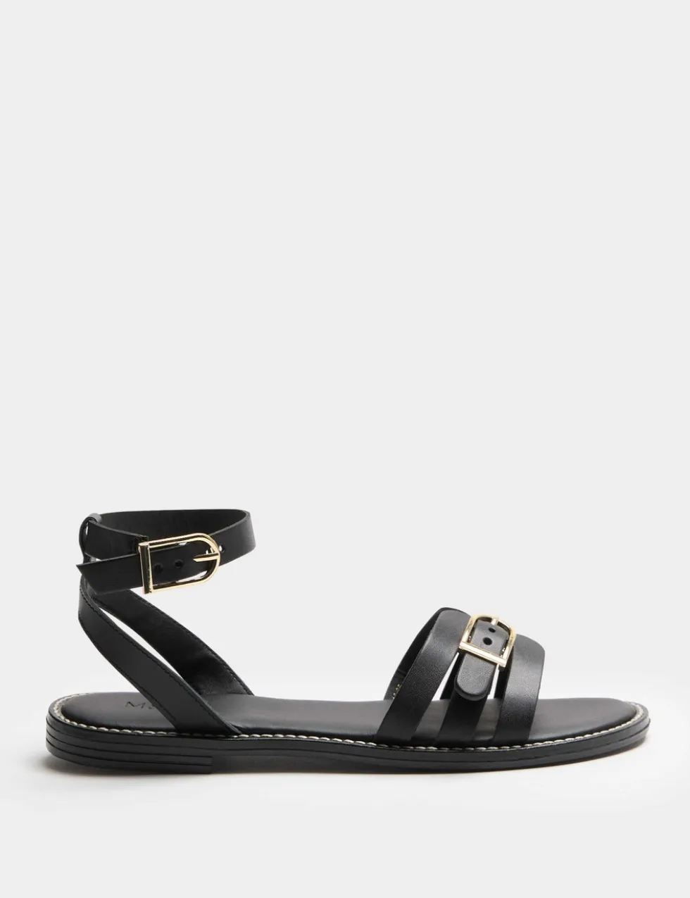 Leather Buckle Ankle Strap Sandals