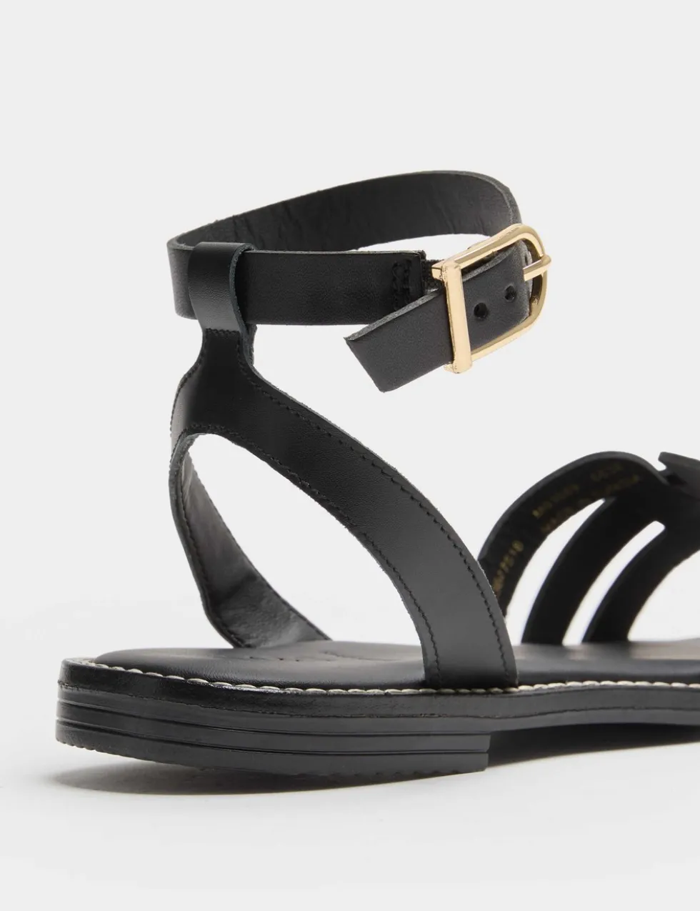 Leather Buckle Ankle Strap Sandals