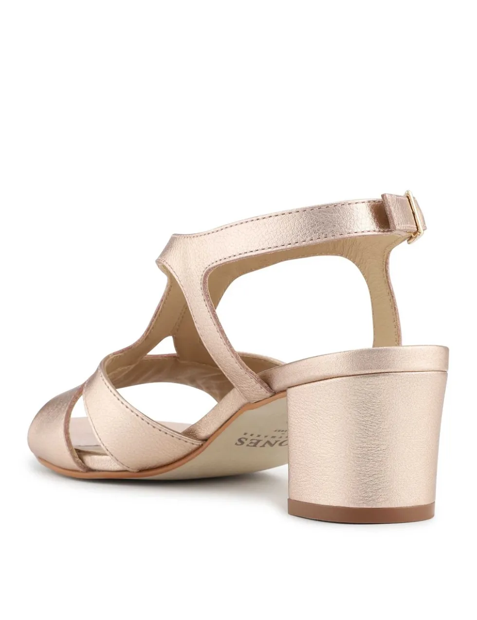 Leather Buckle Block Heel Slingback Shoes