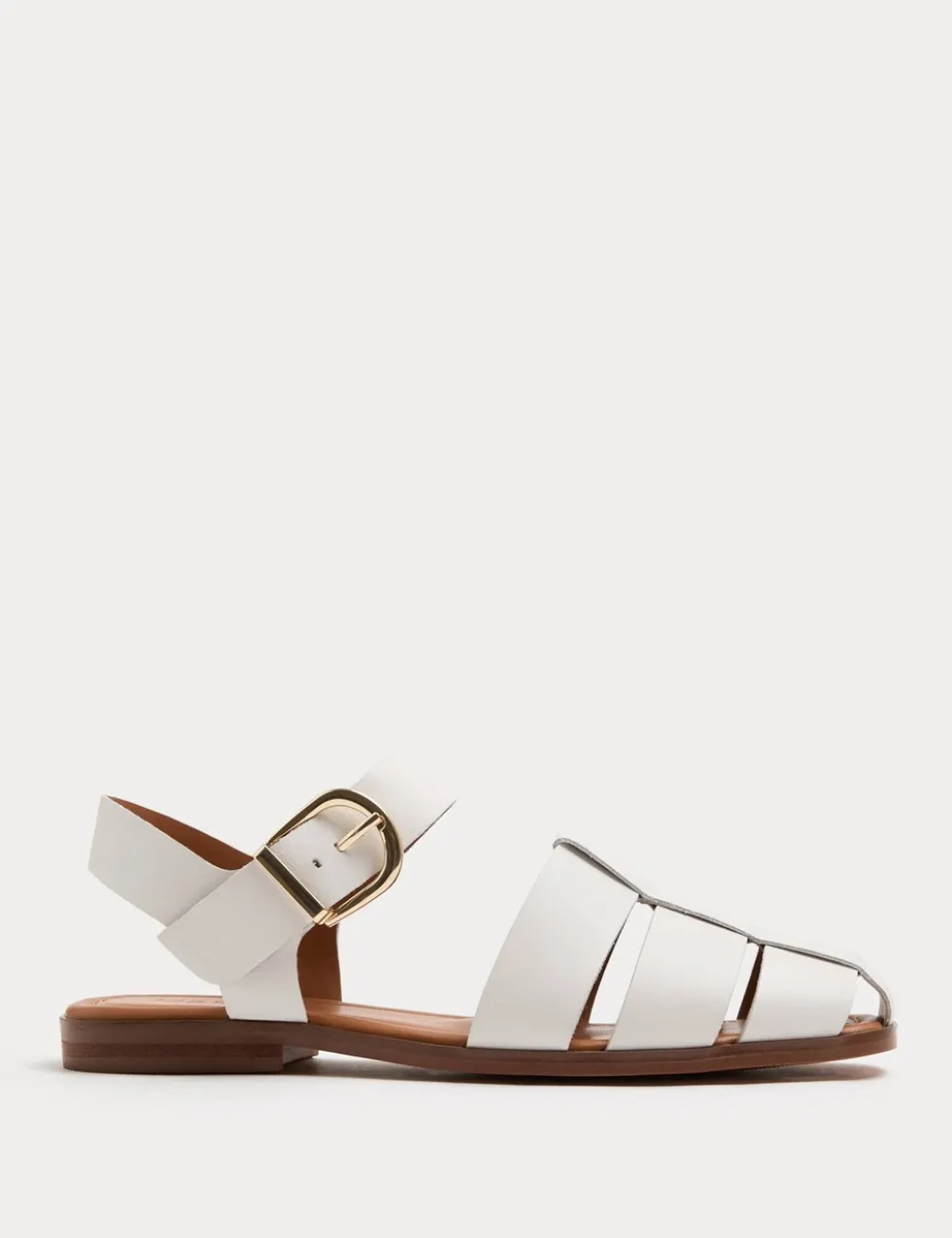 Leather Buckle Flat Fisherman Sandals