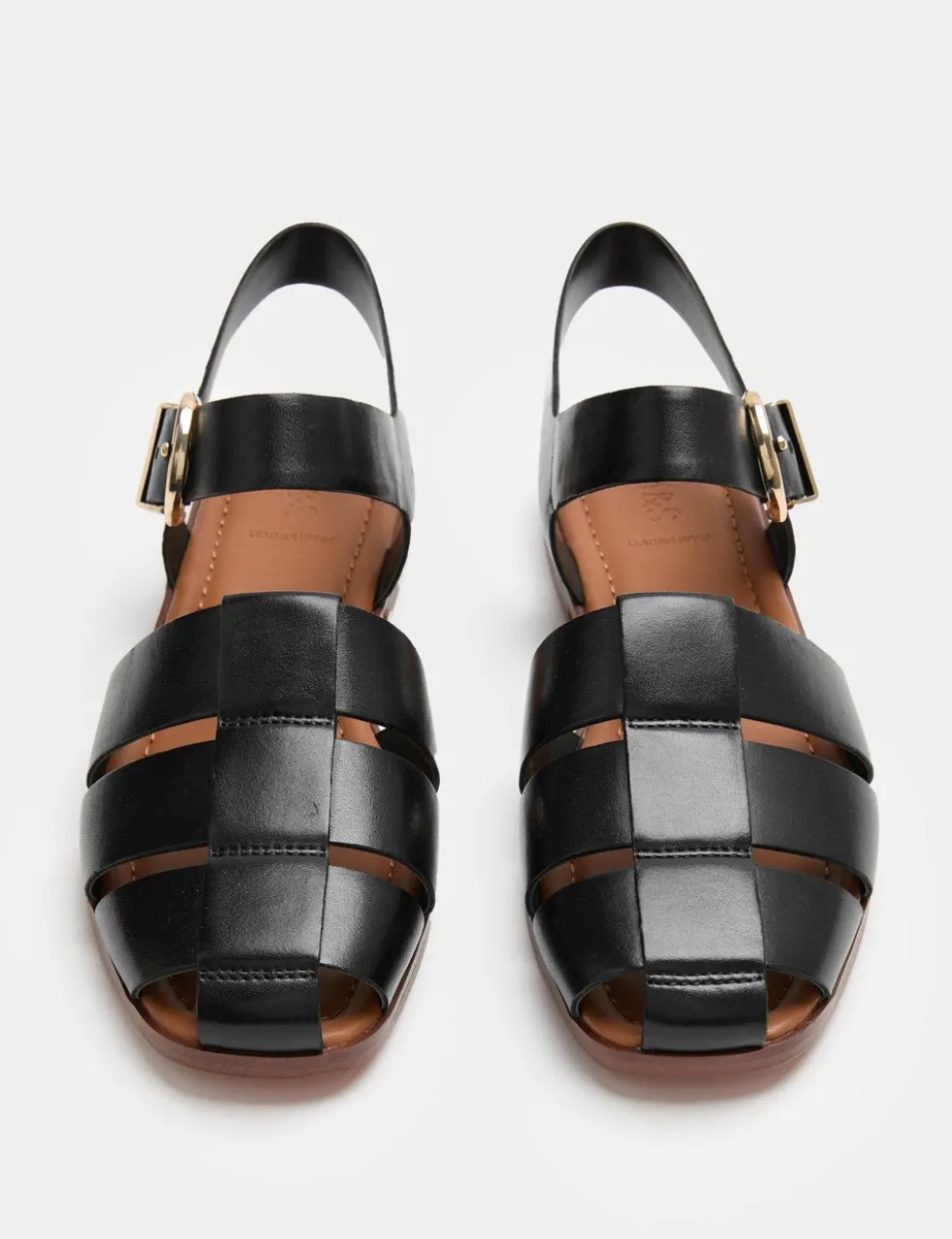 Leather Buckle Flat Fisherman Sandals