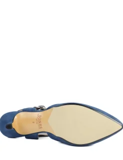 Leather Buckle Kitten Heel Court Shoes