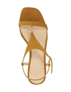 Leather Buckle Kitten Heel Sandals