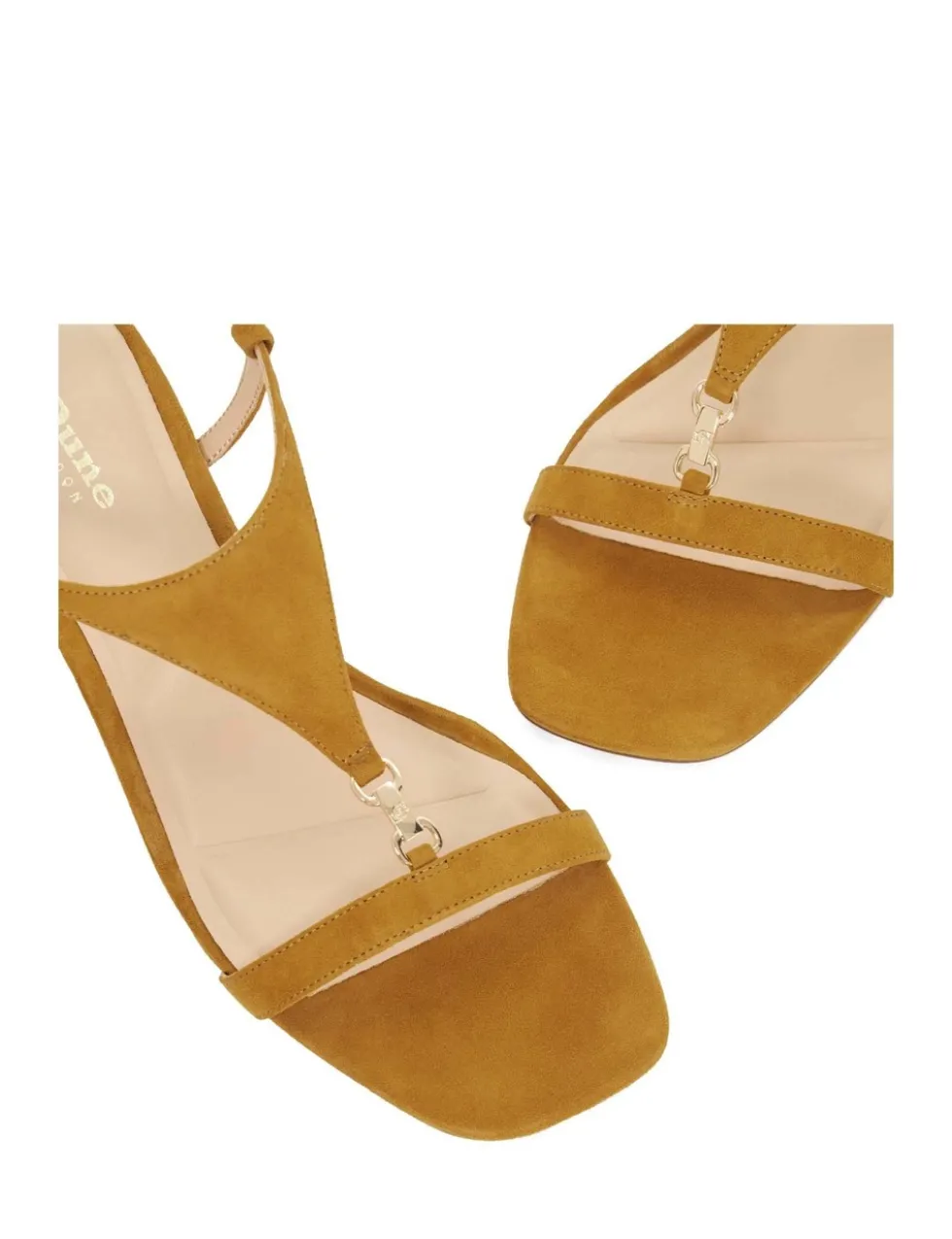 Leather Buckle Kitten Heel Sandals