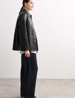 Leather Collared Jacket