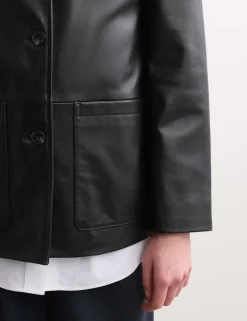 Leather Collared Jacket
