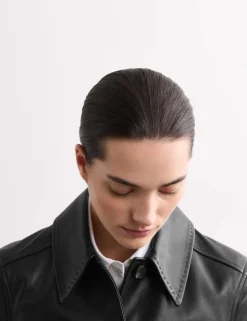 Leather Collared Jacket