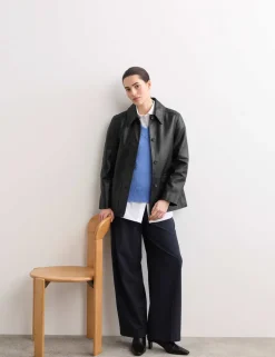 Leather Collared Jacket