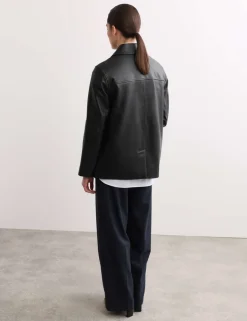 Leather Collared Jacket