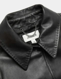 Leather Collared Jacket