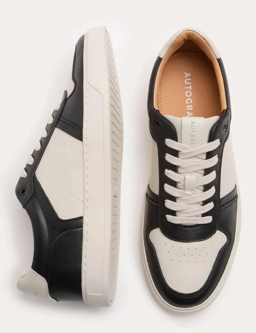 Leather Colour Block Trainers