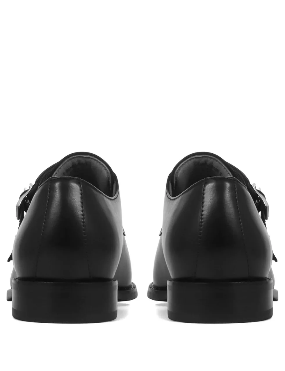 Leather Double Monk Strap Shoes
