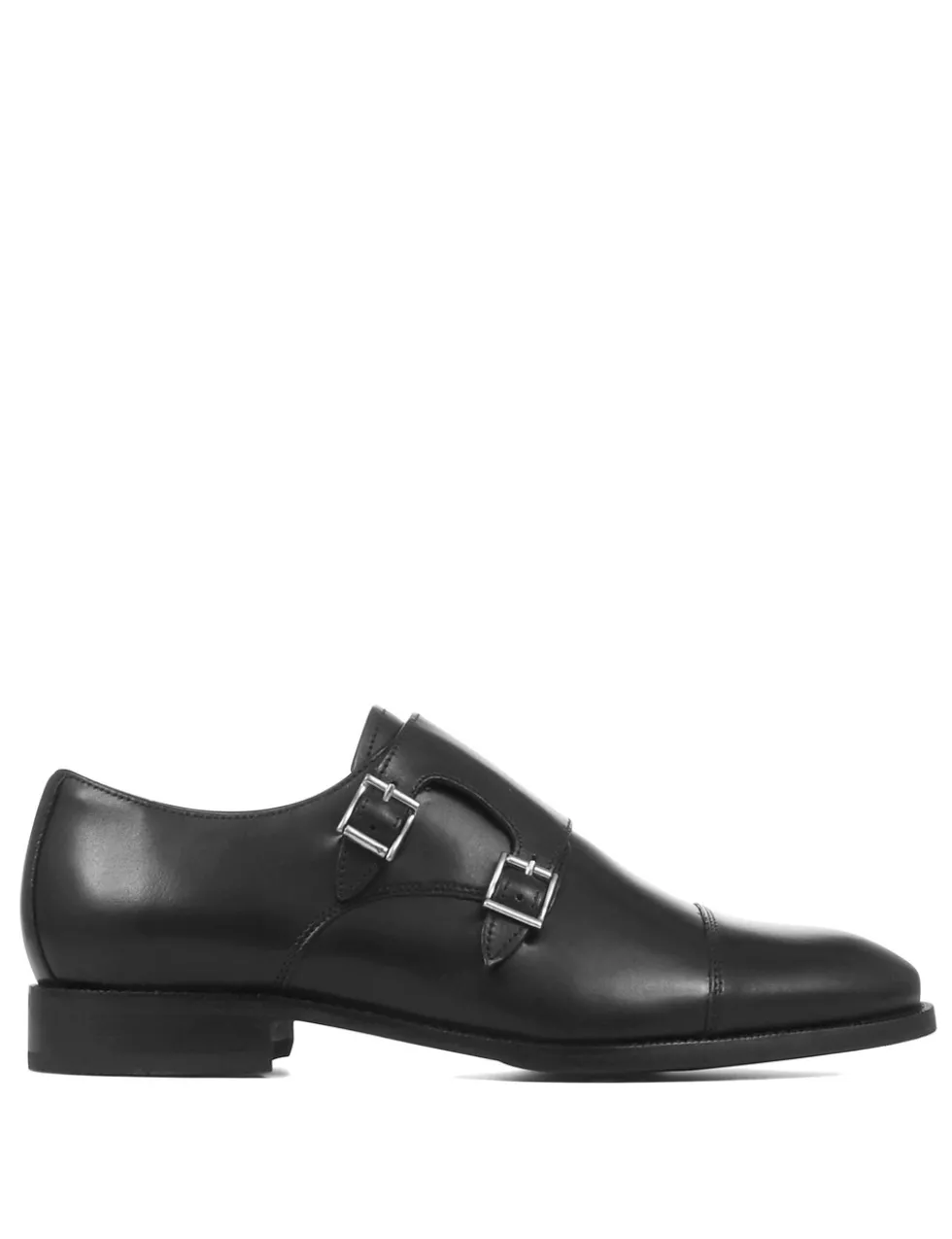 Leather Double Monk Strap Shoes