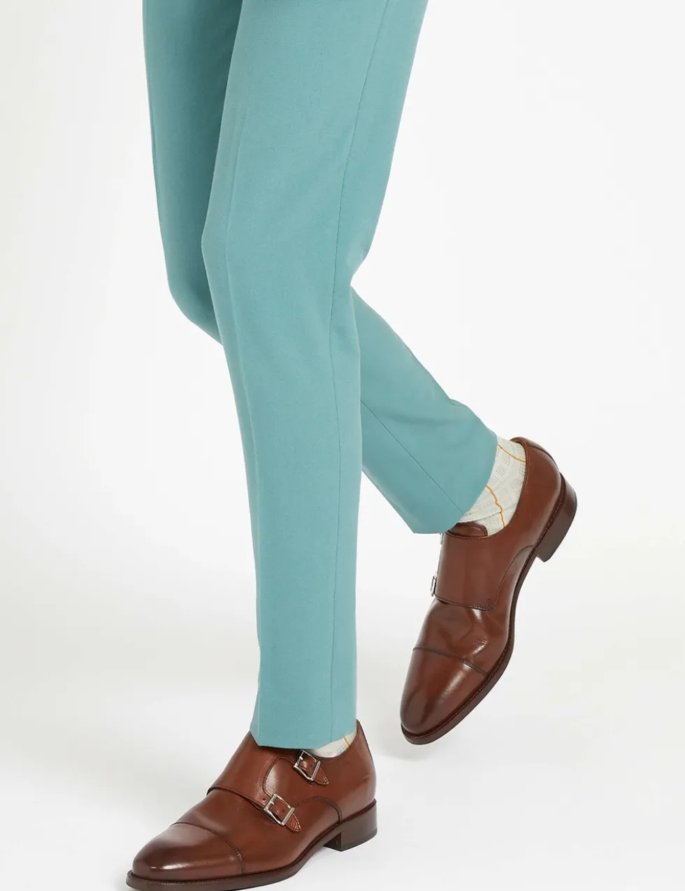 Leather Double Monk Strap Shoes