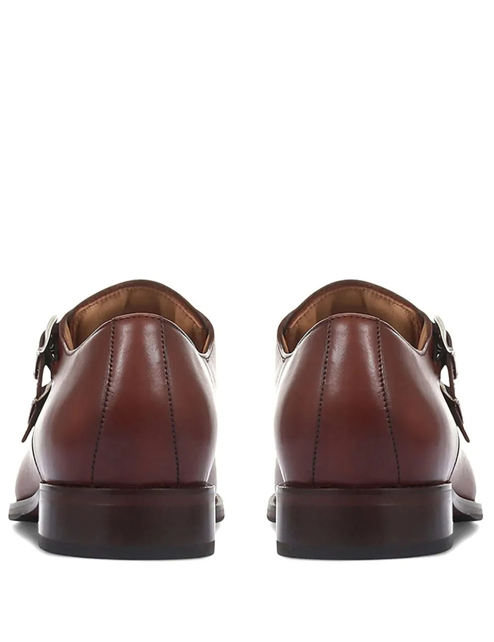 Leather Double Monk Strap Shoes