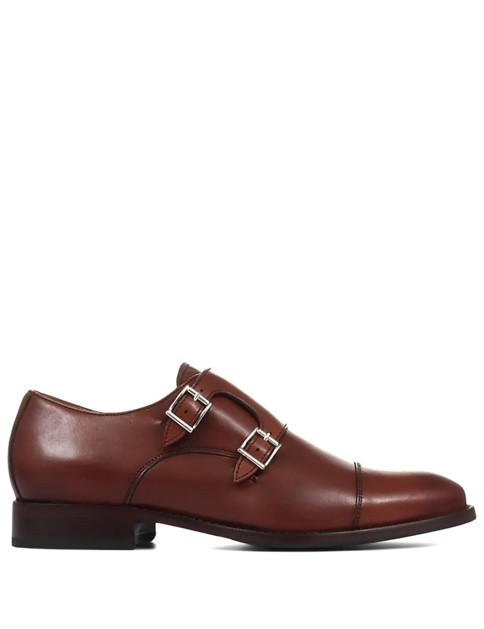 Leather Double Monk Strap Shoes