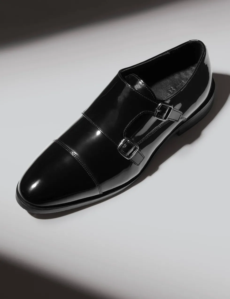 Leather Double Monk Strap Shoes