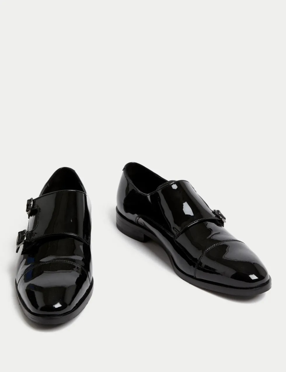 Leather Double Monk Strap Shoes