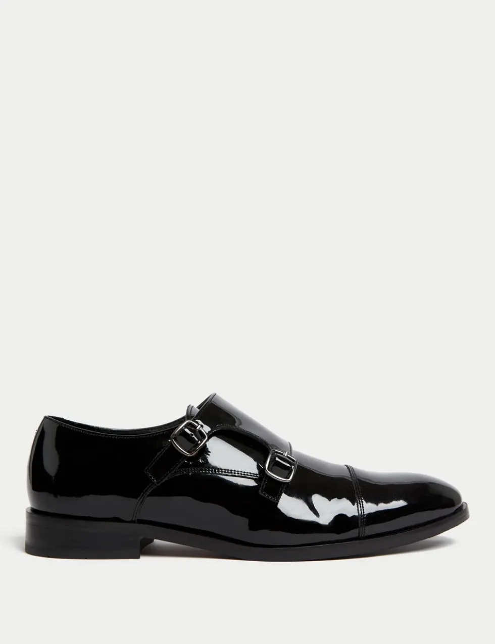 Leather Double Monk Strap Shoes