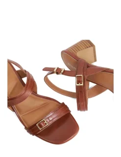 Leather Double Strap Buckle Sandals