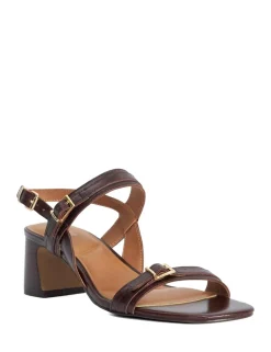 Leather Double Strap Buckle Sandals