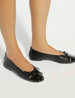 Leather Flat Ballet Pumps