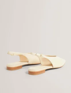 Leather Flat Chisel Toe Slingback Shoes