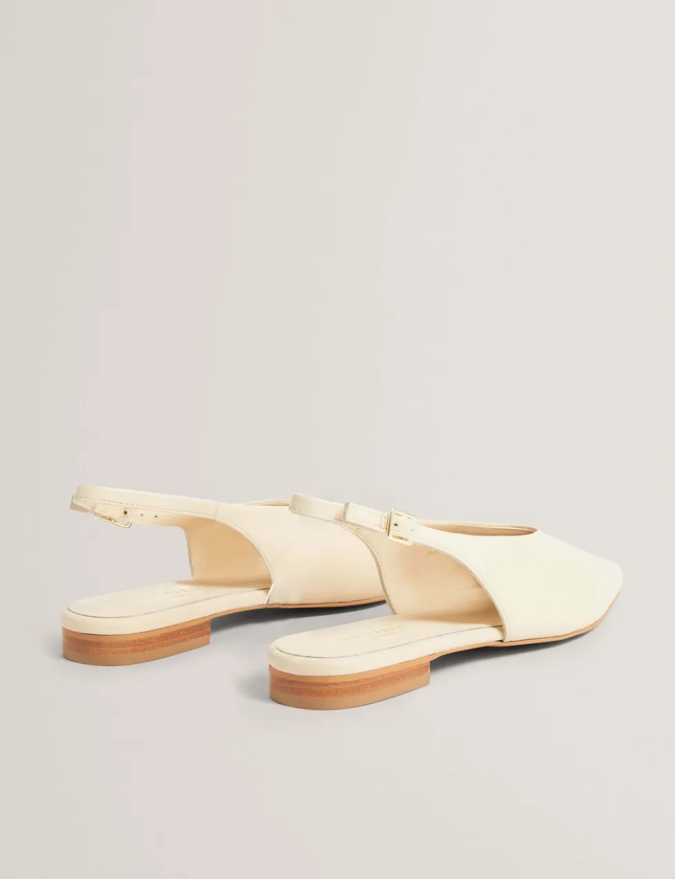 Leather Flat Chisel Toe Slingback Shoes
